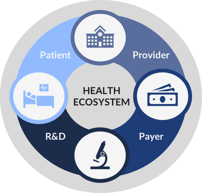 Health of Health Pillars: Paitent, Providers, Research and Development, Payer